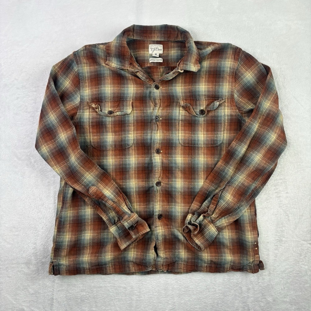 J.Crew Every Stitch Plaid Long Sleeve Button Up Collared Flannel Shirt Men's M